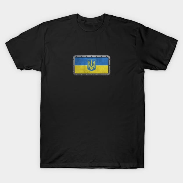 Rough Steel Ukrainian Flag T-Shirt by jeffbartels